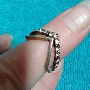 Elegant Goldtone Crystal Women's Ring